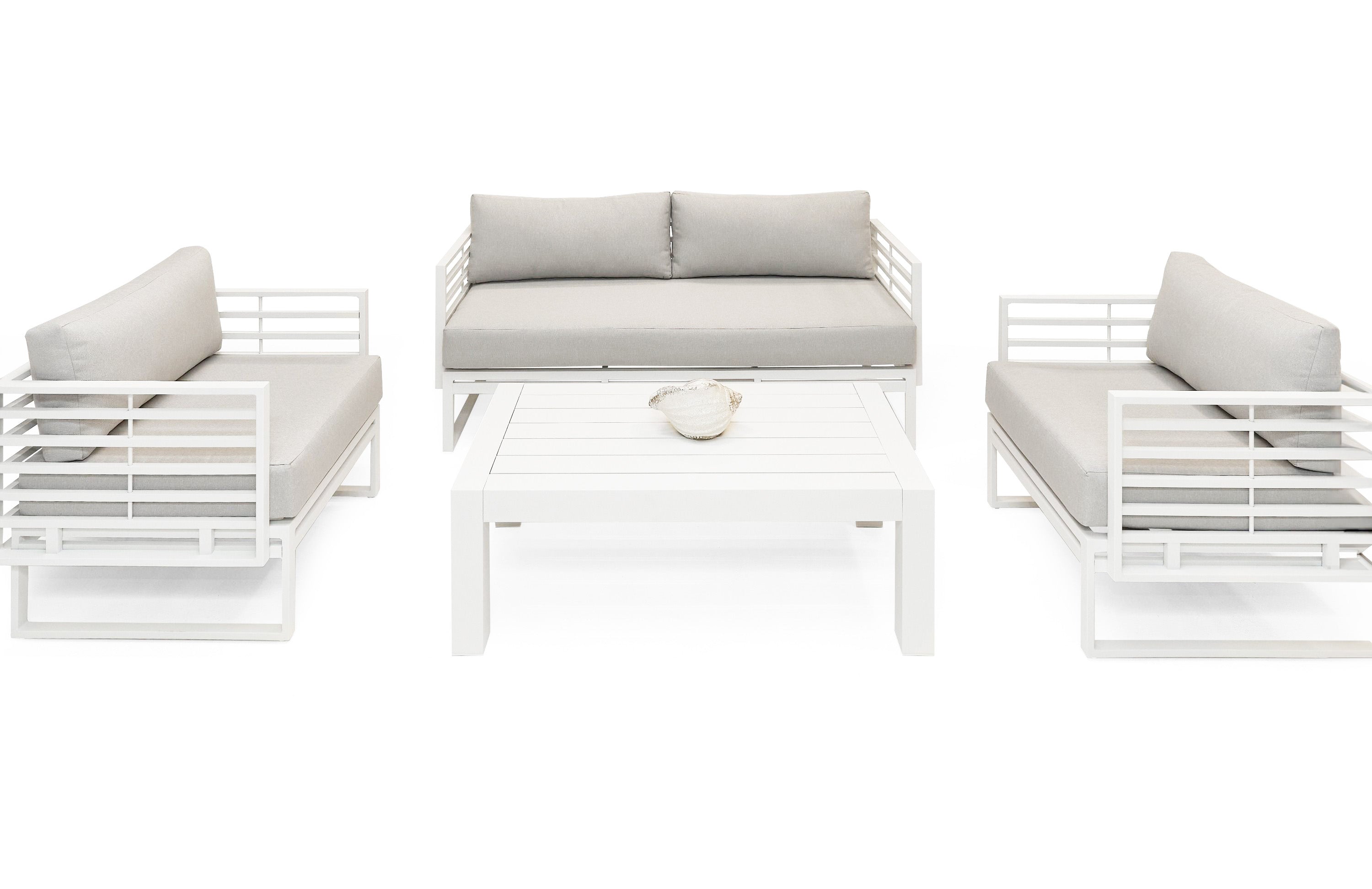 Wharf - Outdoor Light Grey and White Sofa Set - image 4