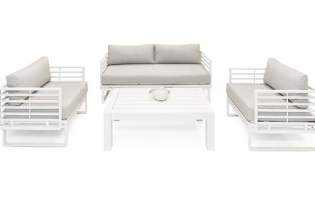 Wharf - Outdoor Light Grey and White Sofa Set - image 4
