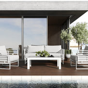Wharf - Outdoor Light Grey and White Sofa Set