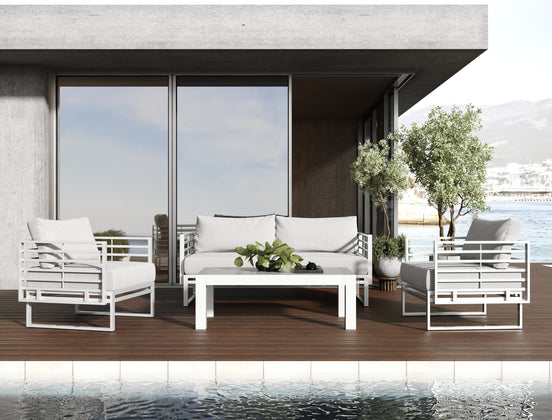 Wharf - Outdoor Light Grey and White Sofa Set