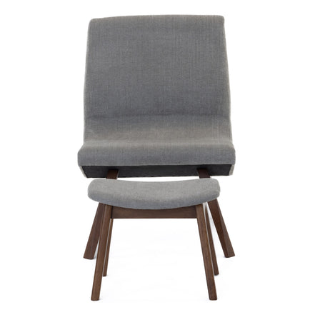 Whitney Modern Grey & Walnut Accent Chair & Ottoman - image 3