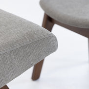 Whitney Modern Grey & Walnut Accent Chair & Ottoman