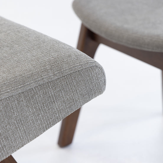 Whitney Modern Grey & Walnut Accent Chair & Ottoman
