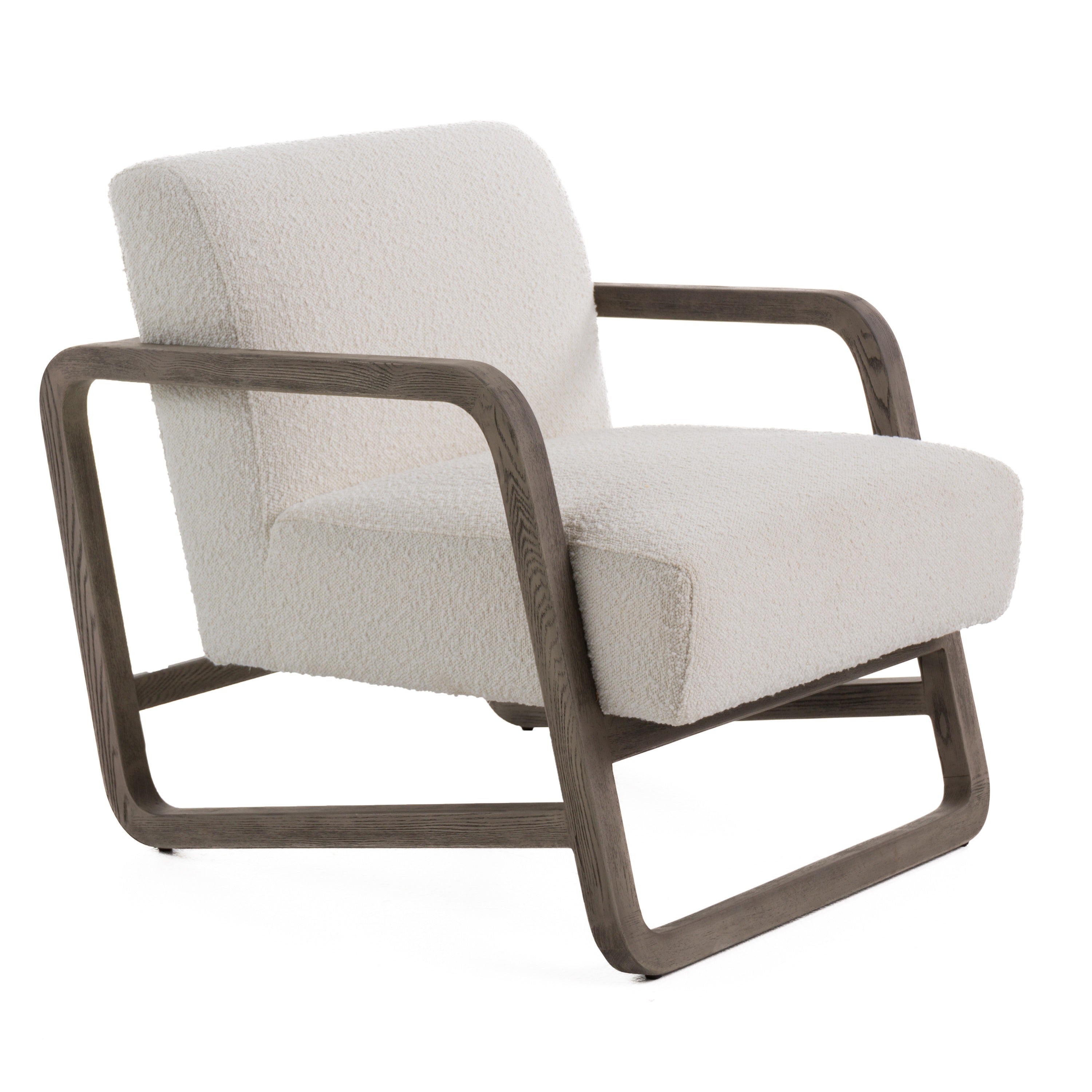 Wilber - Modern Off-White Fabric + Grey Wood Accent Chair - image 2