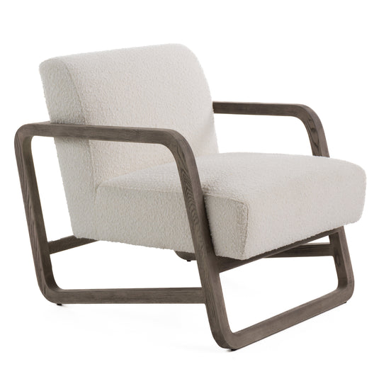 Wilber - Modern Off-White Fabric + Grey Wood Accent Chair - image 2