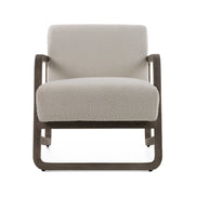 Wilber - Modern Off-White Fabric + Grey Wood Accent Chair