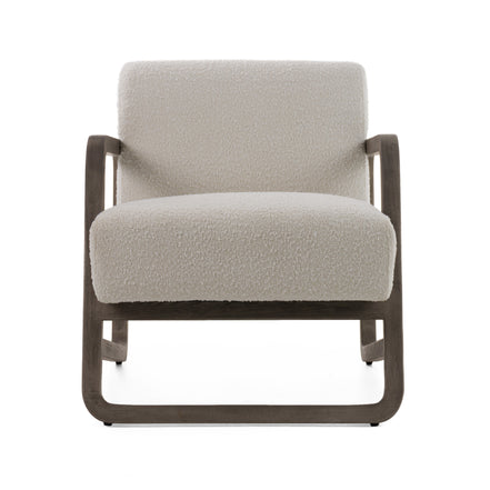 Wilber - Modern Off-White Fabric + Grey Wood Accent Chair