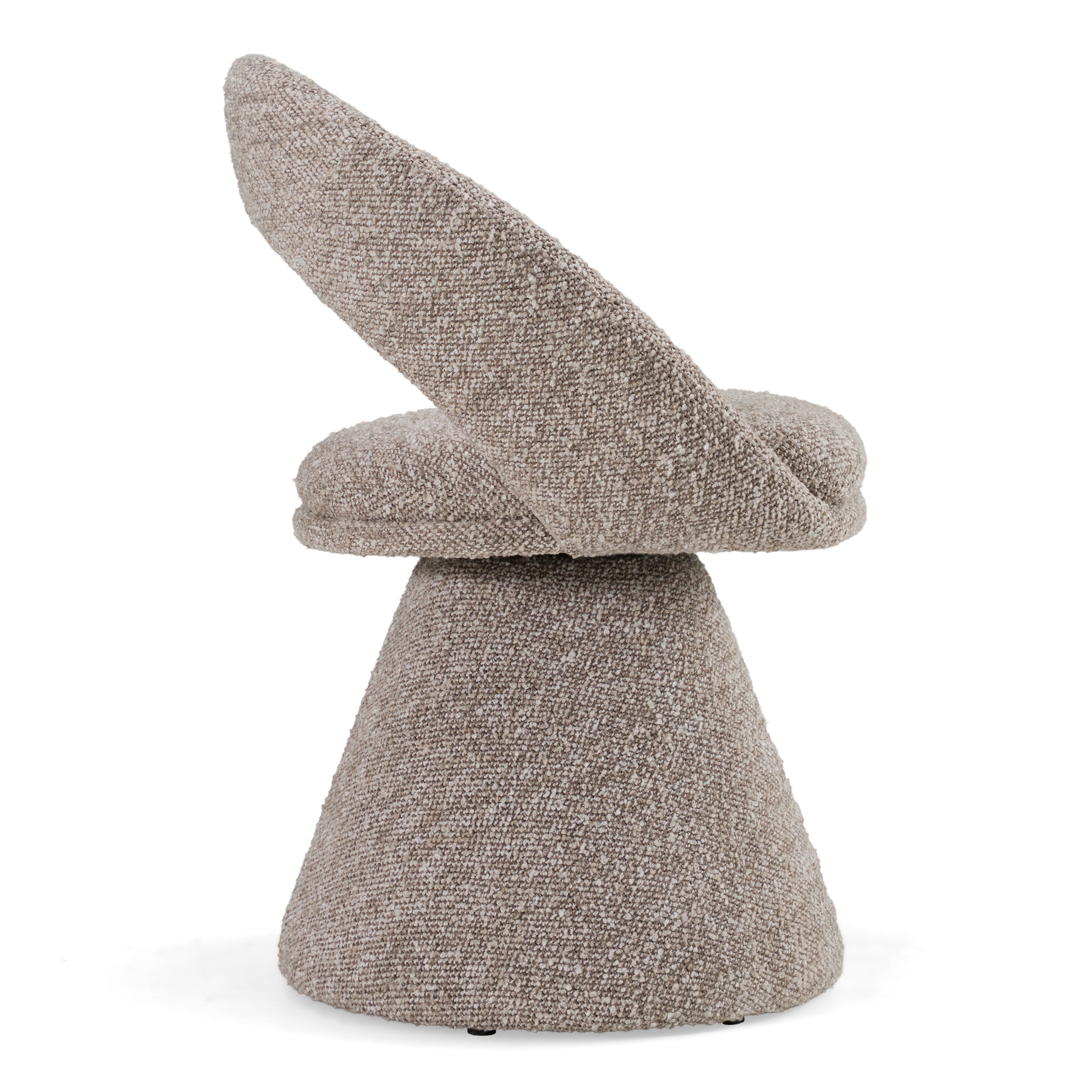 Wiles - Modern Grey Fabric Swivel Dining Chair - image 2
