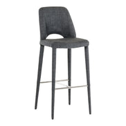 Williamette Mid-Century Dark Grey Fabric Bar Stool - image 4