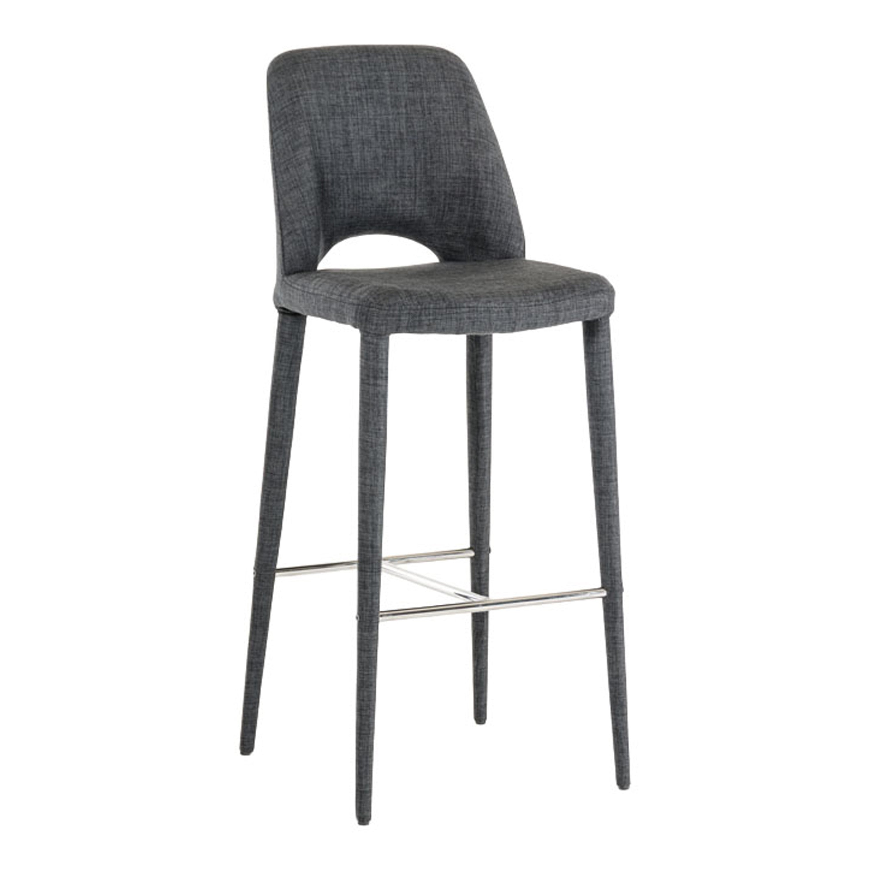 Williamette Mid-Century Dark Grey Fabric Bar Stool - image 4