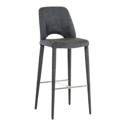 Williamette Mid-Century Dark Grey Fabric Bar Stool - image 4