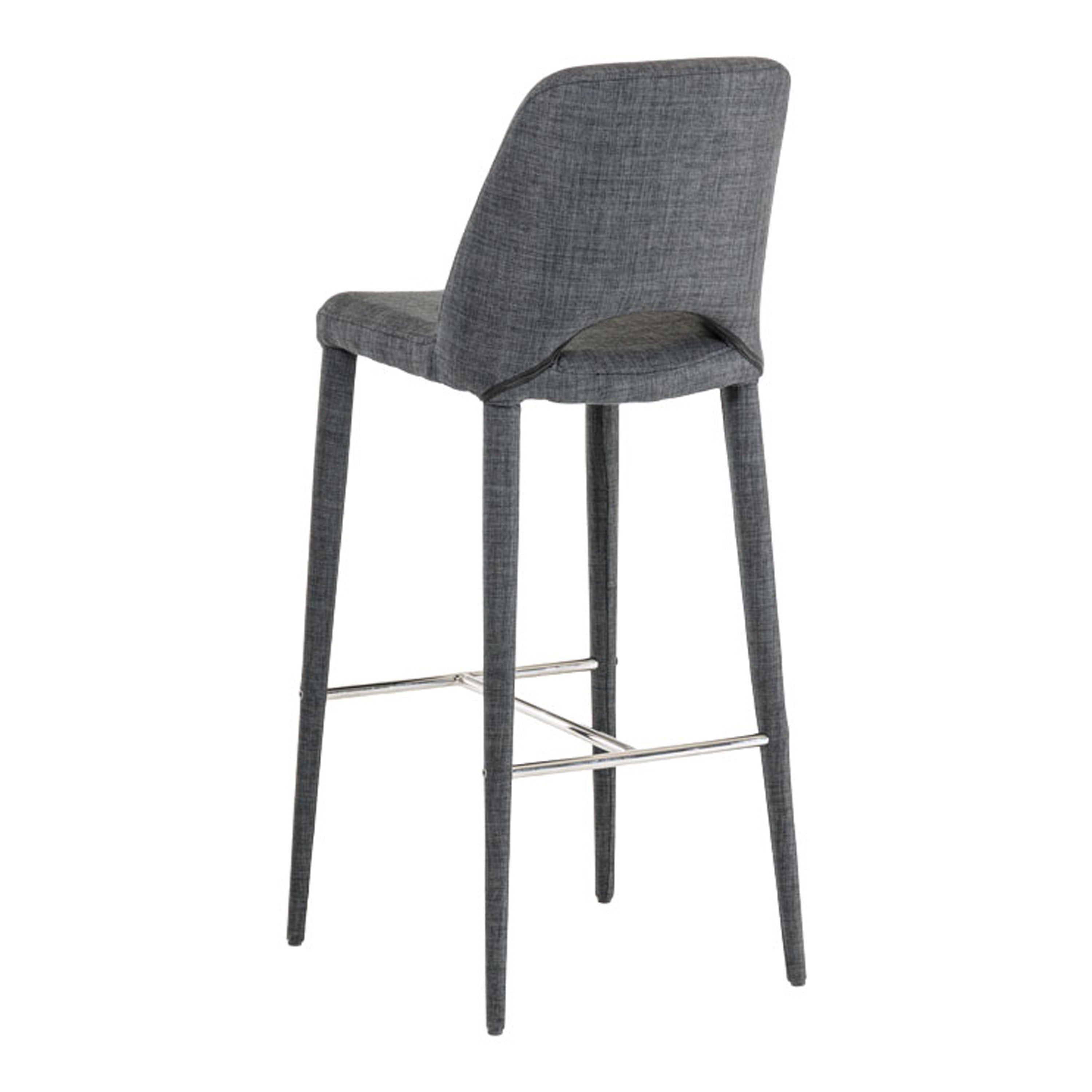 Williamette Mid-Century Dark Grey Fabric Bar Stool - image 5