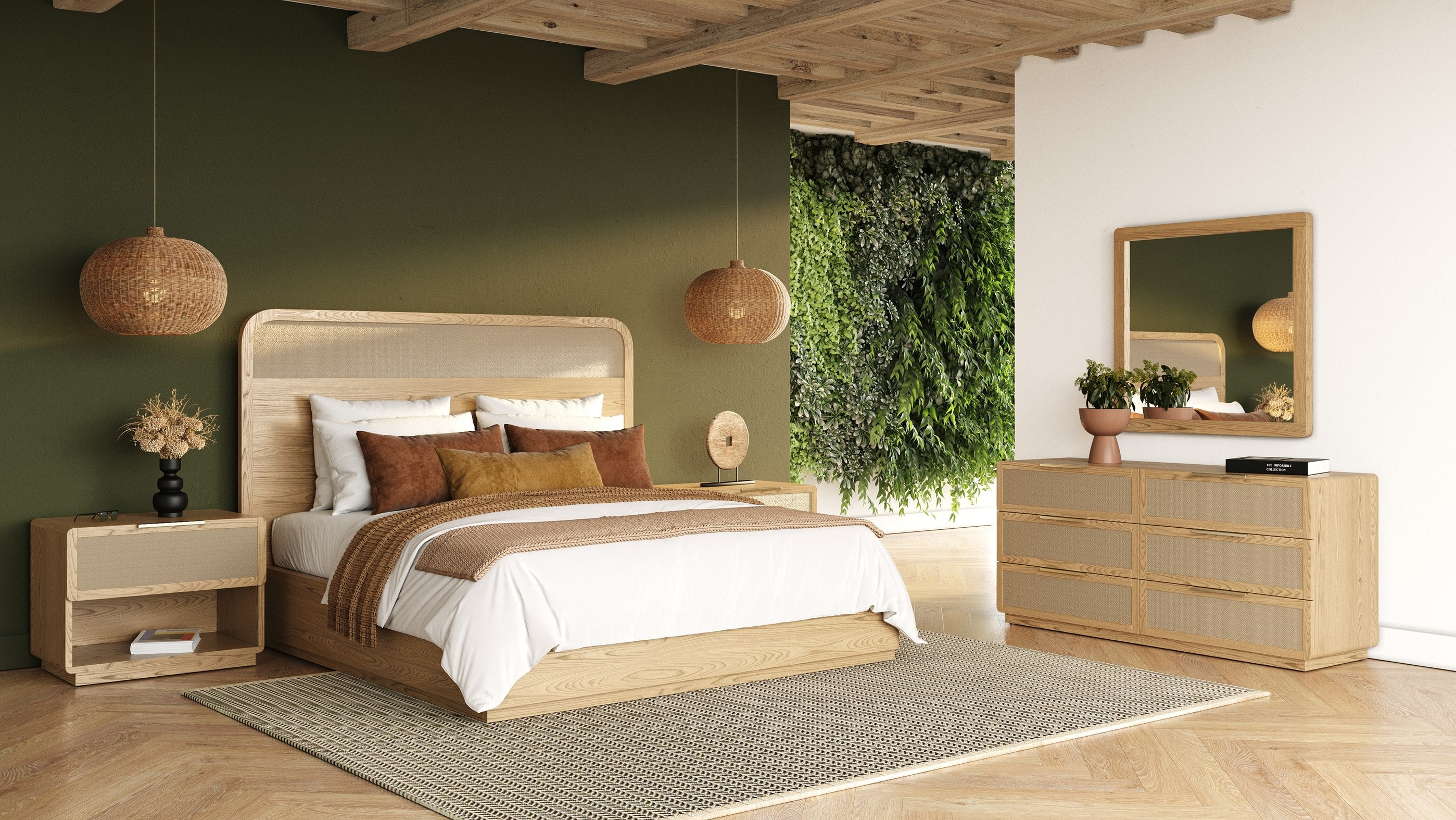 Gavin - Modern Natural Ash + Rattan Nightstand - image 2