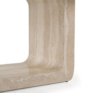 Wolff - Modern White Oak + Faux Travertine Dining Table - image 4