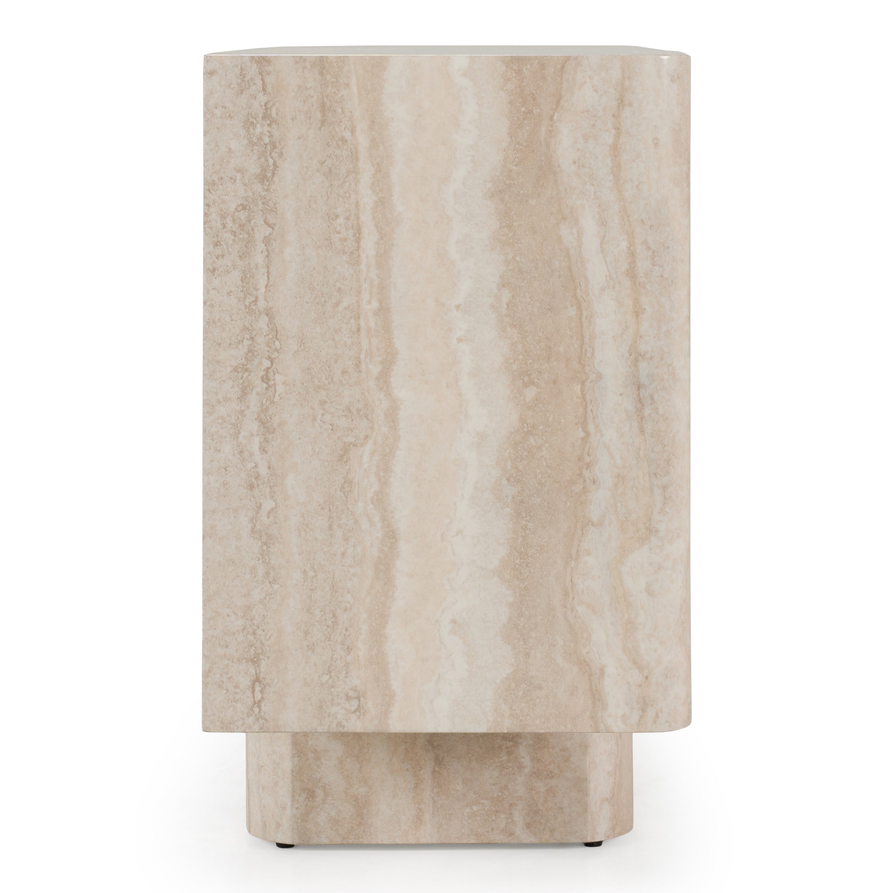 Wolff - Modern White Oak + Faux Travertine Buffet - image 4