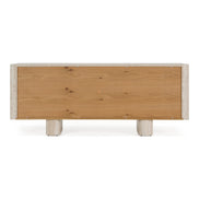 Wolff - Modern White Oak + Faux Travertine Buffet - image 5