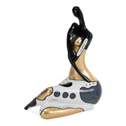 Woman Crossed Legs - Black + White + Gold Sculpture - image 2