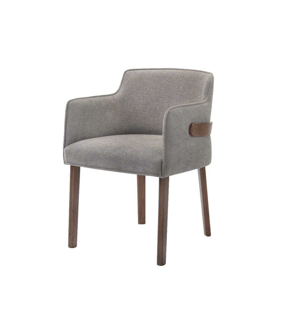Castillo + Jordan - Modern Grey Fabric + Walnut 6-Piece Dining Set - image 5