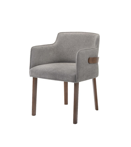 Castillo + Jordan - Modern Grey Fabric + Walnut 6-Piece Dining Set - image 5