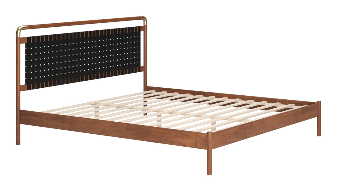 Netz King Bed Black & Walnut