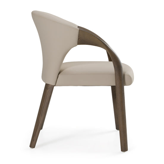 Wynetta Mid-Century Modern Grey Vegan Leather + Grey Ash Dining Chair - image 2