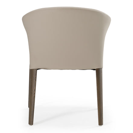 Wynetta Mid-Century Modern Grey Vegan Leather + Grey Ash Dining Chair - image 3