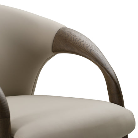 Wynetta Mid-Century Modern Grey Vegan Leather + Grey Ash Dining Chair - image 4