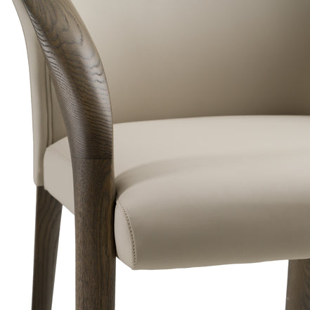 Wynetta Mid-Century Modern Grey Vegan Leather + Grey Ash Dining Chair - image 5