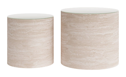 Carzo Coffee Table Set (2-Piece) Stone Beige