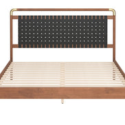 Netz Queen Bed Black & Walnut