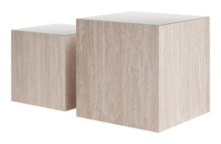 Cambro Coffee Table Set (2-Piece) Stone Beige