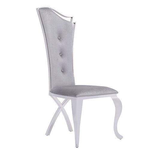 Bonnie Modern Grey Velvet & Stainless Steel Dining Chair (Set of 2) - image 4