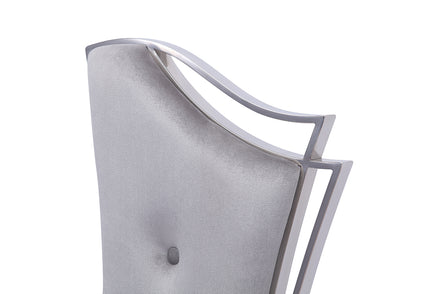 Bonnie Modern Grey Velvet & Stainless Steel Dining Chair (Set of 2) - image 3