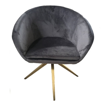Yara Modern Grey Velvet & Bronze Dining Chair - image 5