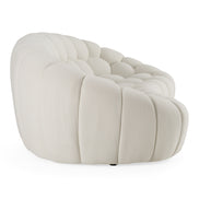 Yolonda - Modern Curved Off-White Fabric Sofa - image 3