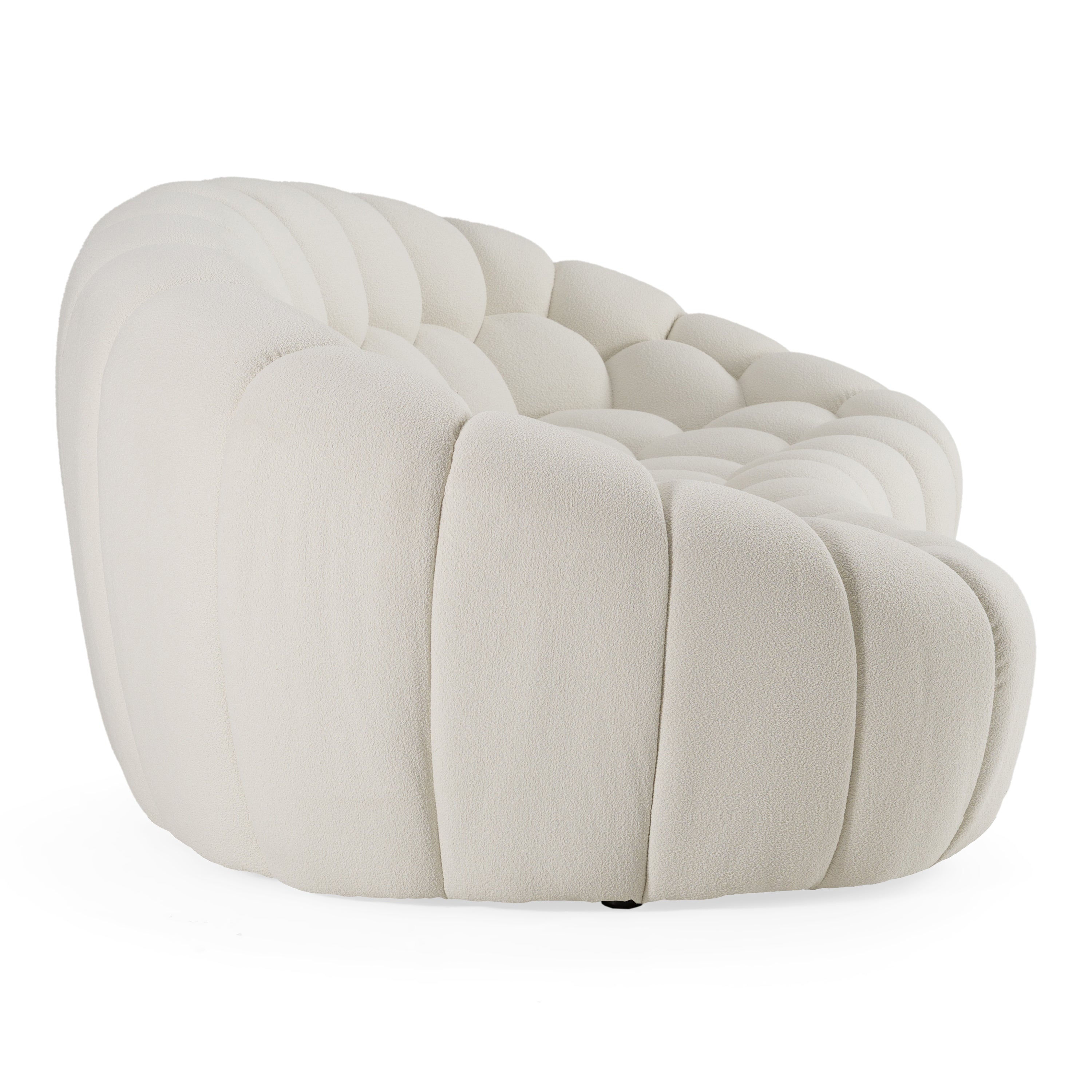 Yolonda - Modern Curved Off-White Fabric Sofa - image 3
