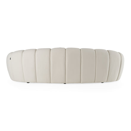 Yolonda - Modern Curved Off-White Fabric Sofa - image 4