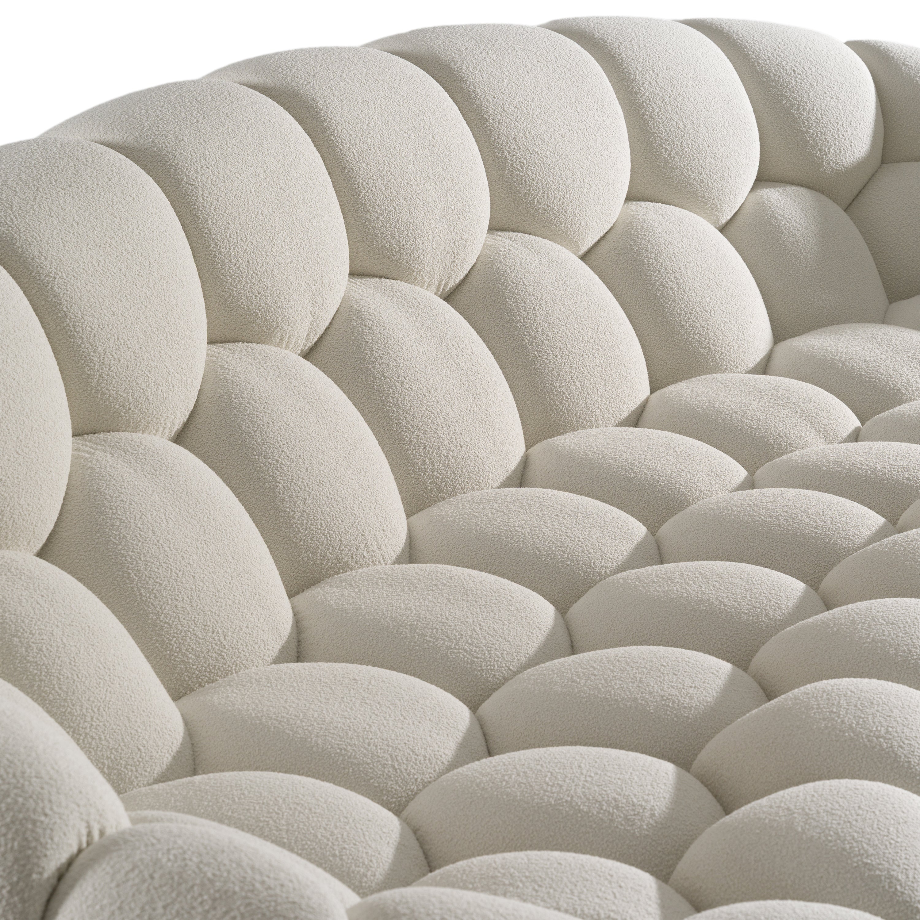 Yolonda - Modern Curved Off-White Fabric Sofa - image 5