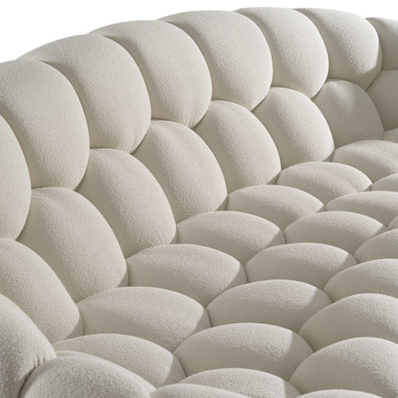 Yolonda - Modern Curved Off-White Fabric Sofa - image 5