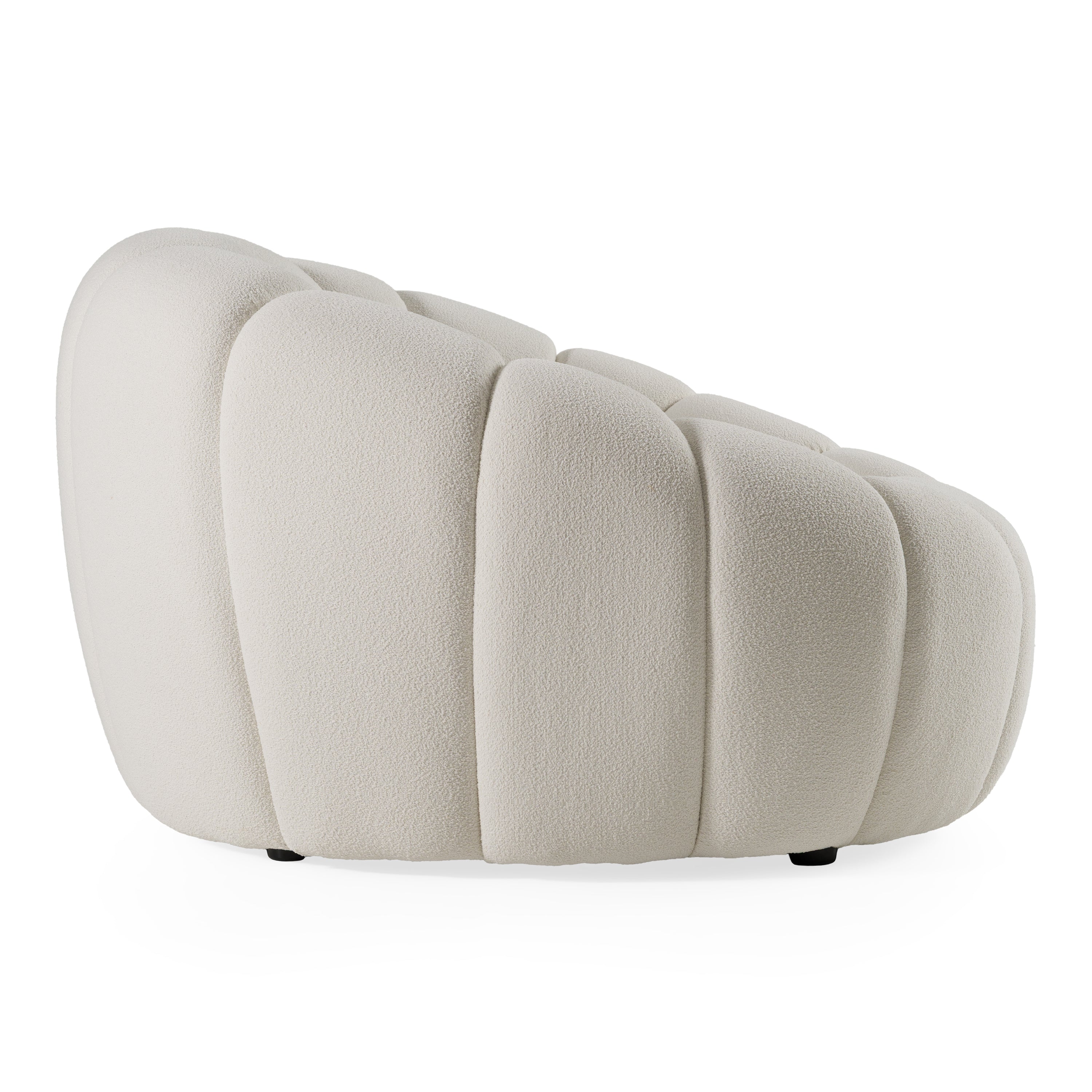 Yolonda - Modern Curved Off-White Fabric Chair - image 3