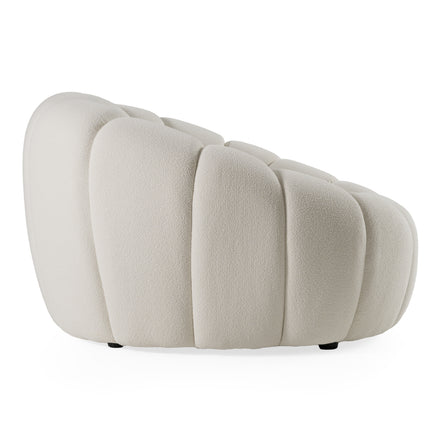 Yolonda - Modern Curved Off-White Fabric Chair - image 3