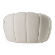Yolonda - Modern Curved Off-White Fabric Chair - image 4