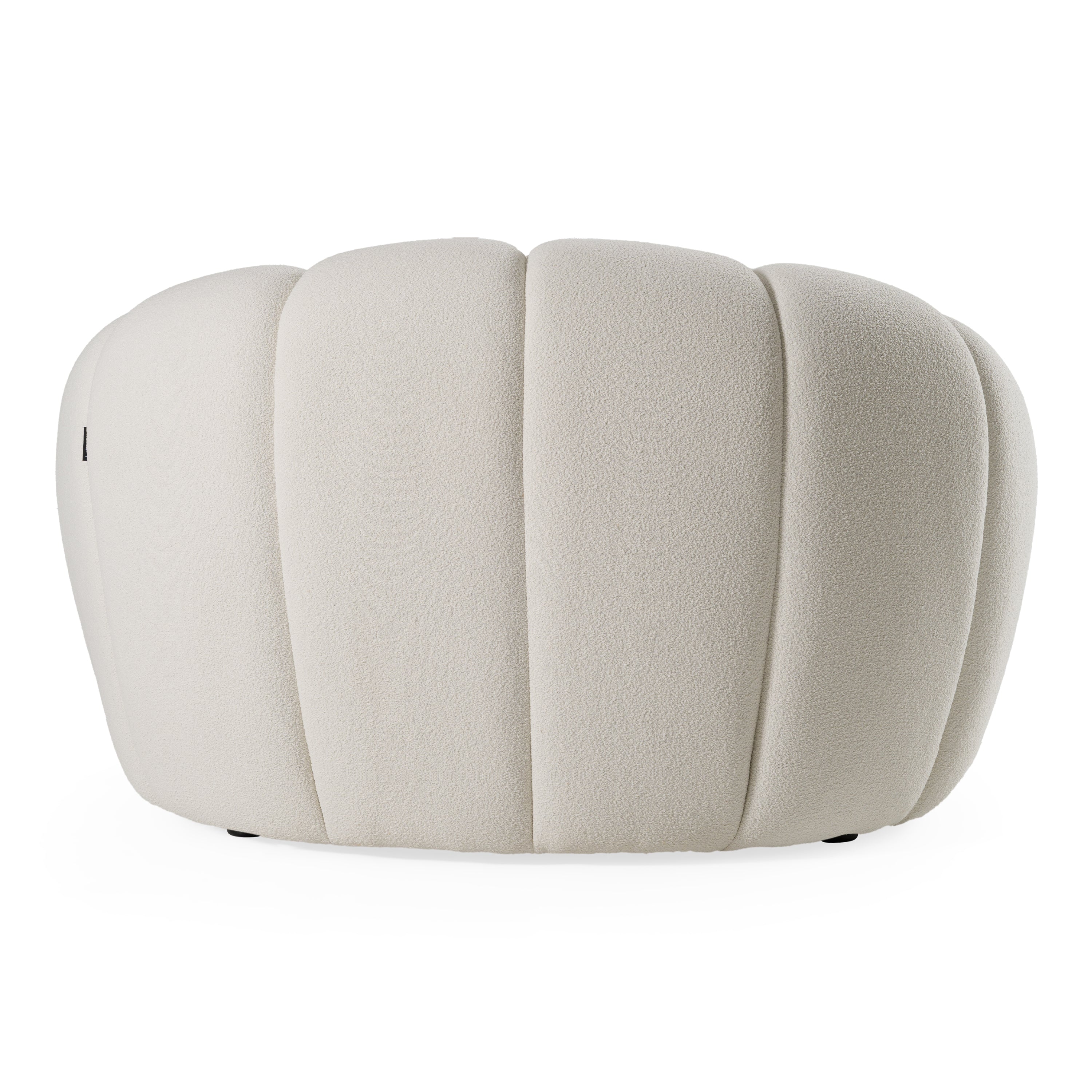 Yolonda - Modern Curved Off-White Fabric Chair - image 4