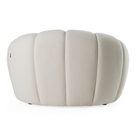 Yolonda - Modern Curved Off-White Fabric Chair - image 4
