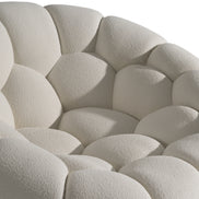 Yolonda - Modern Curved Off-White Fabric Chair - image 5