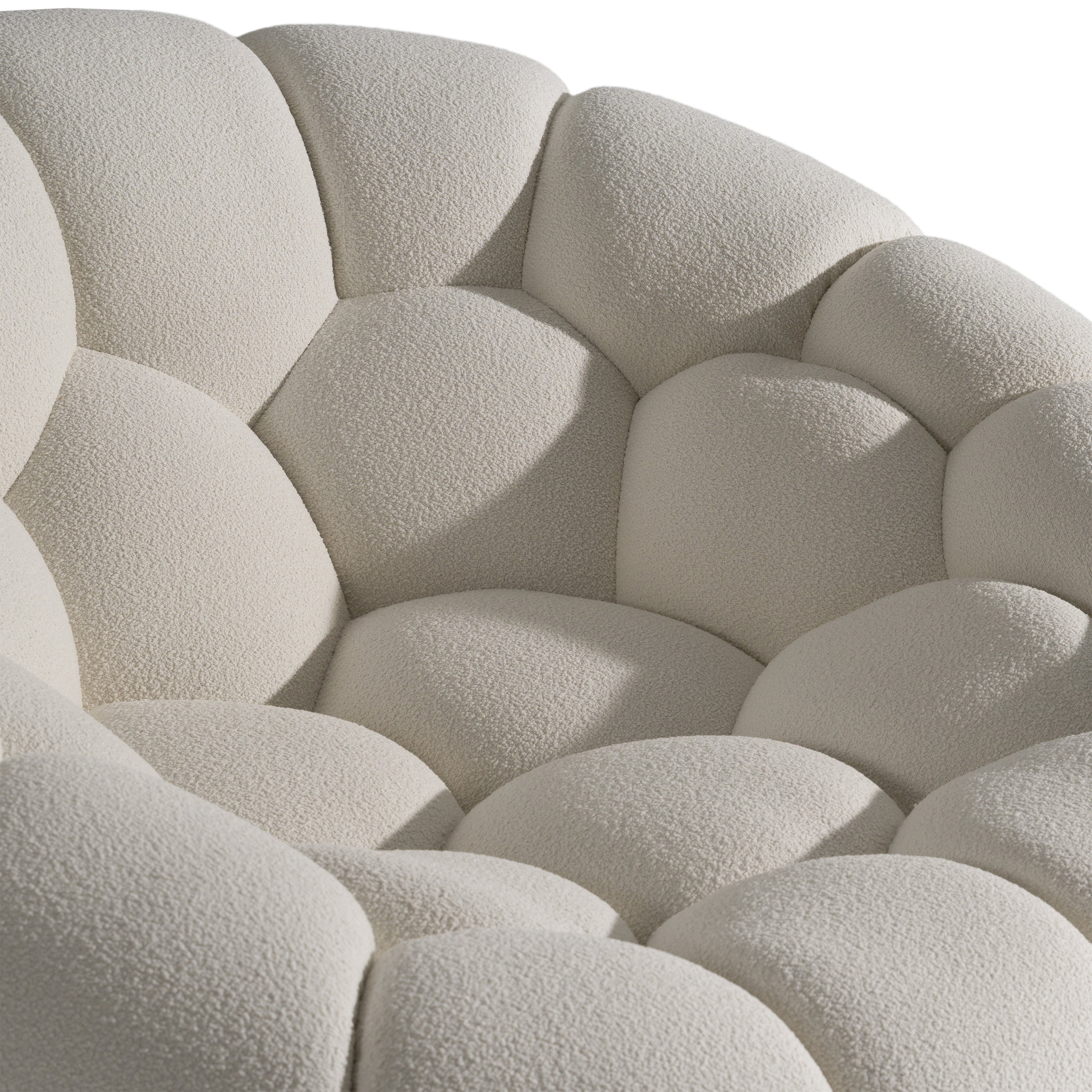 Yolonda - Modern Curved Off-White Fabric Chair - image 5