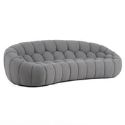 Yolonda - Modern Curved Light Grey Fabric Sofa