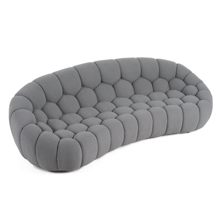 Yolonda - Modern Curved Light Grey Fabric Sofa - image 2