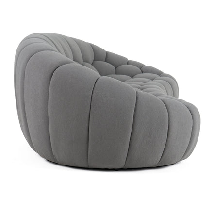 Yolonda - Modern Curved Light Grey Fabric Sofa - image 3