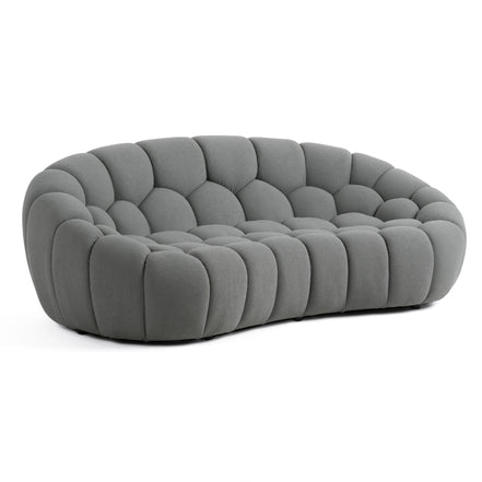 Yolonda - Modern Curved Light Grey Fabric Loveseat